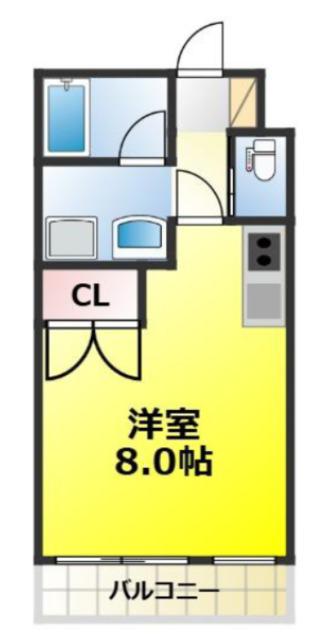 秋桜マンション(ワンルーム/3階)の間取り写真