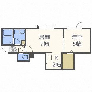 ＪＲ札沼線 新川駅(北海道) 徒歩10分 3階建 築10年(1LDK/1階)の間取り写真