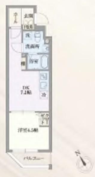 GRAN PASEO門前仲町 グランパセオ門前仲町(1DK/3階)の間取り写真