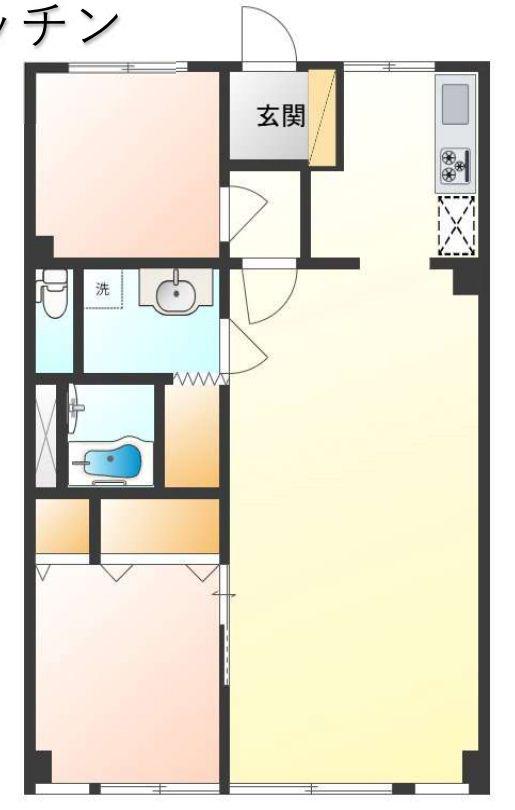 ドミ麻布(2LDK/3階)の間取り写真
