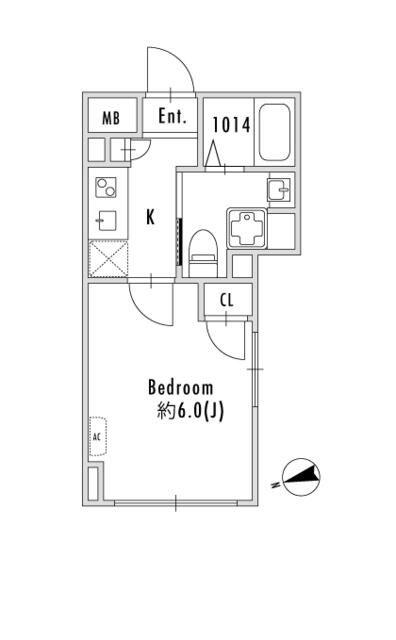 PASEO下北沢代沢II(1K/3階)の間取り写真