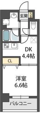 GRANDOR HATADAT BLDGI(1DK/9階)の間取り写真