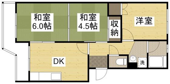本通6丁目ビル(3DK/1階)の間取り写真