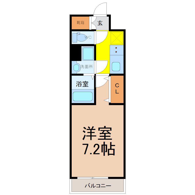 ワールドアイ名古屋城北(1K/10階)の間取り写真