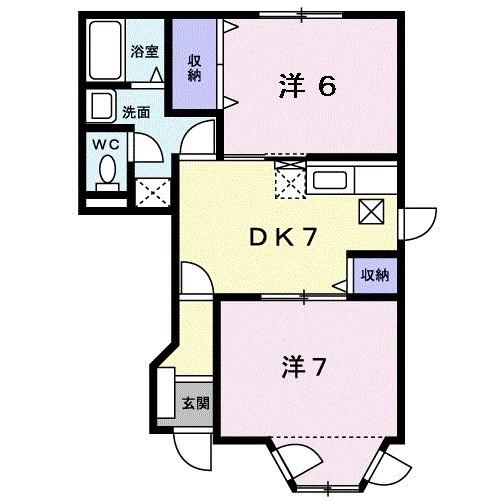 エトワール(2DK/1階)の間取り写真