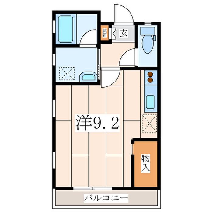パルティータ(ワンルーム/3階)の間取り写真