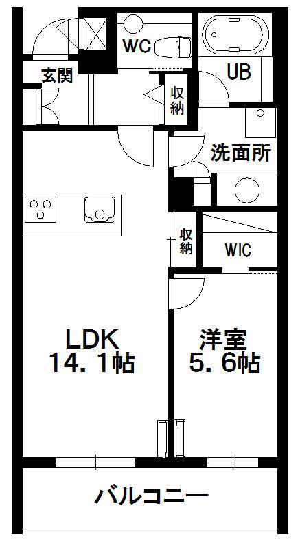 ヒルズレジデンシャルS12(1LDK/2階)の間取り写真
