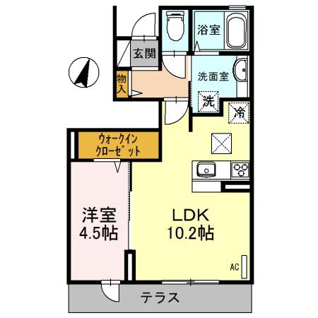 D-ROOM彩都一号館(1LDK/1階)の間取り写真