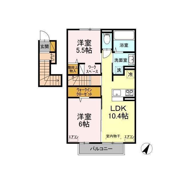 メテオーラ・コッリーナ(2LDK/2階)の間取り写真