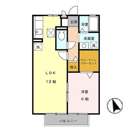 チェリーコート(1LDK/1階)の間取り写真