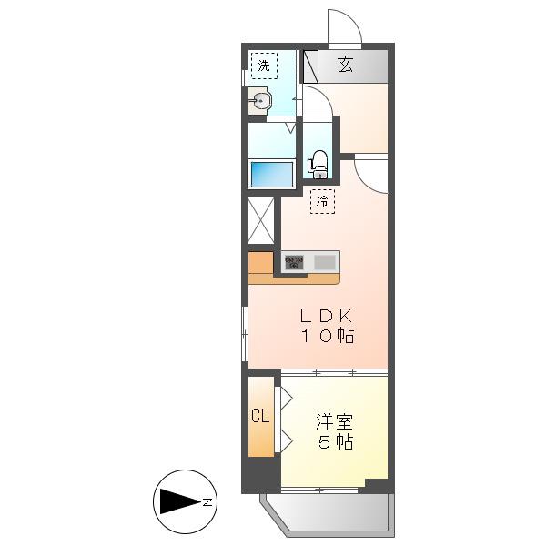 NOTRE CHEZ NOUS SANNOUノートルシェヌー(1LDK/6階)の間取り写真