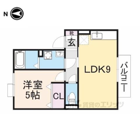 アトリオ・フラン B棟(1LDK/2階)の間取り写真