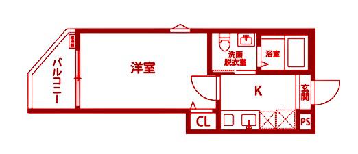 レガーロ金沢八景(1K/2階)の間取り写真