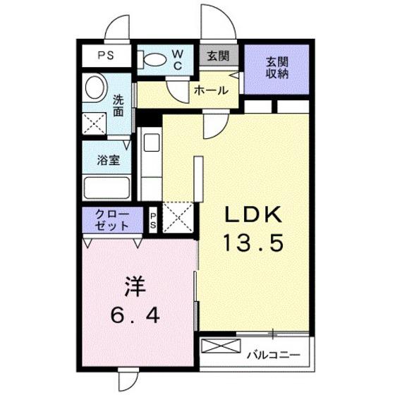 トーク鷹の羽III(1LDK/1階)の間取り写真