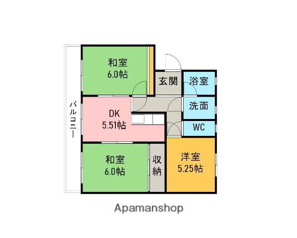 ポニーズマンション(3K/3階)の間取り写真
