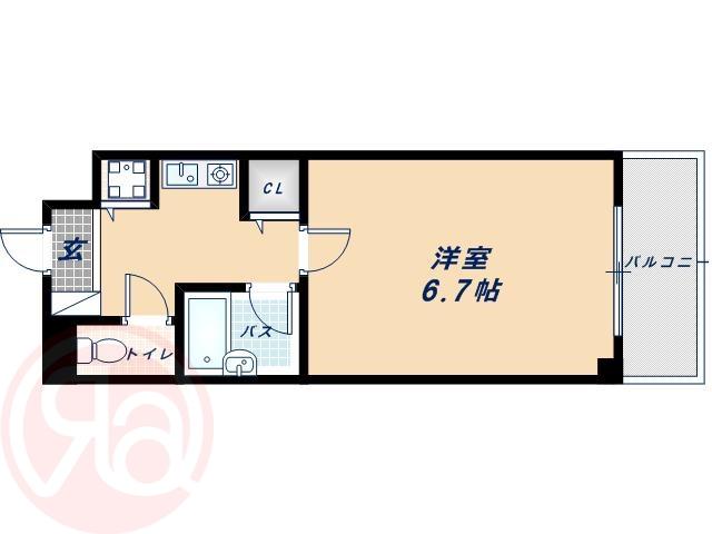 CITYLIFEクラウンハイム長堀通(1K/5階)の間取り写真