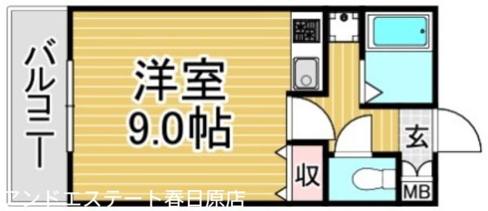 グランドステージ那珂川(1K/5階)の間取り写真