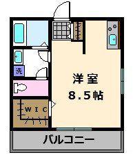 リーベン(ワンルーム/3階)の間取り写真