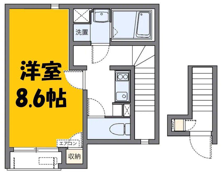 HOSOYA3(1K/2階)の間取り写真