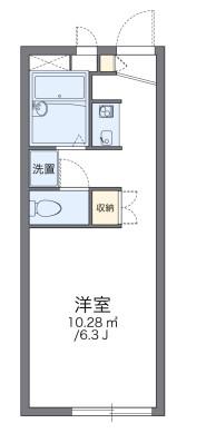 レオパレス千僧(ワンルーム/1階)の間取り写真