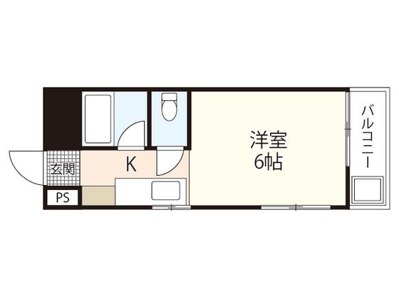 永原ビル(ワンルーム/5階)の間取り写真
