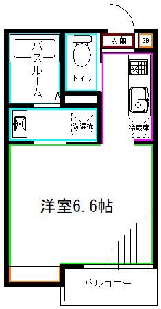 Y S FLAT高円寺(1K/2階)の間取り写真