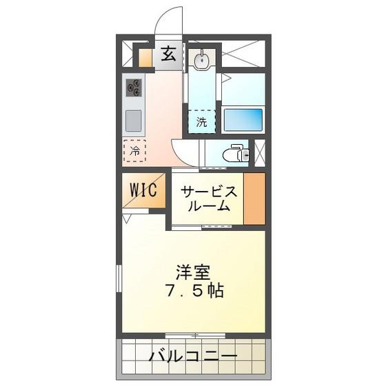 ロイヤルグランコート津(1SK/5階)の間取り写真