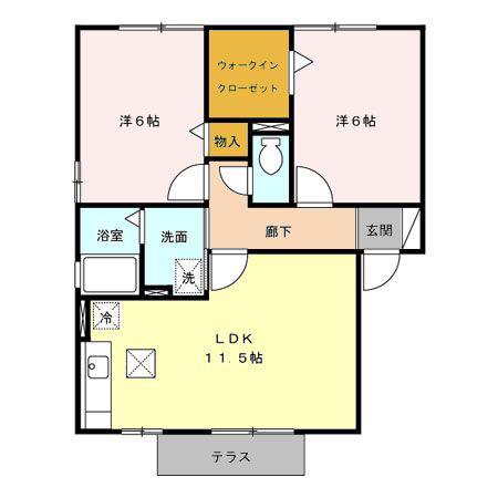 EK・ホーム(2LDK/1階)の間取り写真