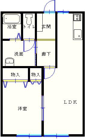 ハイツアノーマ(1LDK/2階)の間取り写真