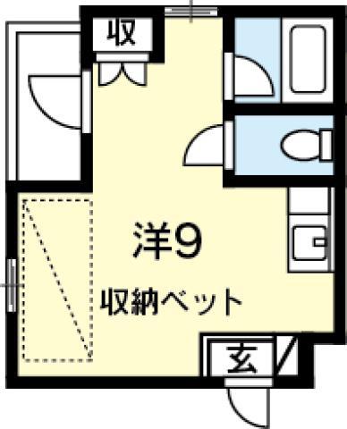 インフィニティ21(ワンルーム/1階)の間取り写真