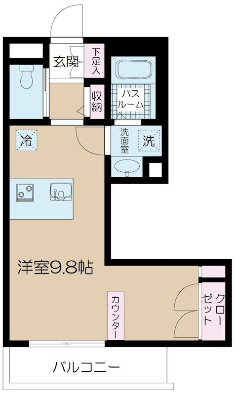 BELLE SCENE AOTO(ワンルーム/1階)の間取り写真