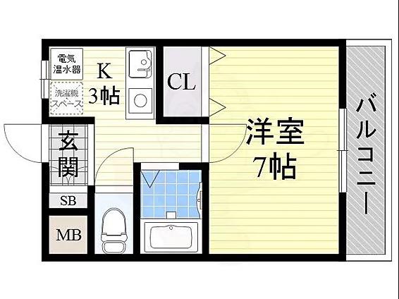 ペディコート池田豊島南(1K/2階)の間取り写真