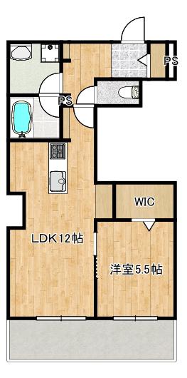 中野島ヘーベルメゾン(1LDK/1階)の間取り写真