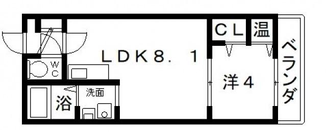エフアセシアブラスト(1LDK/3階)の間取り写真
