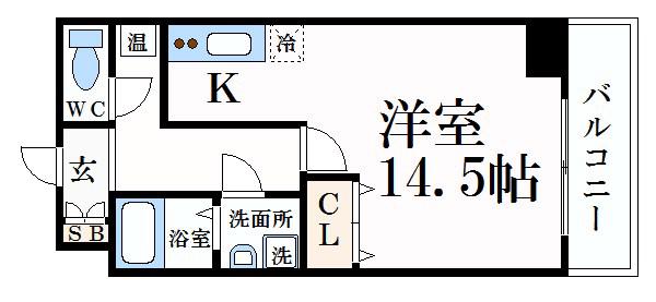 CAPITAL.I姫路(ワンルーム/5階)の間取り写真