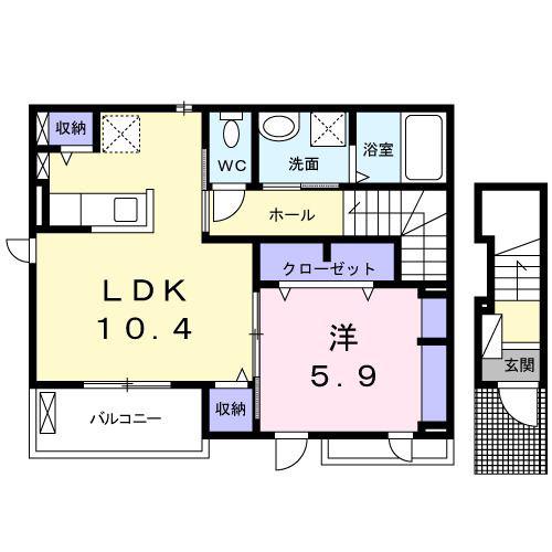 サンライズ(1LDK/2階)の間取り写真