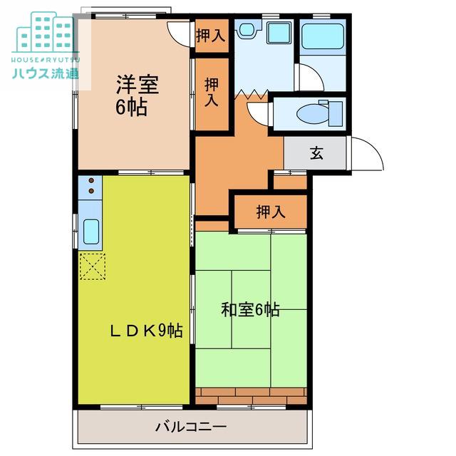 サンヒルズ西山(2DK/3階)の間取り写真