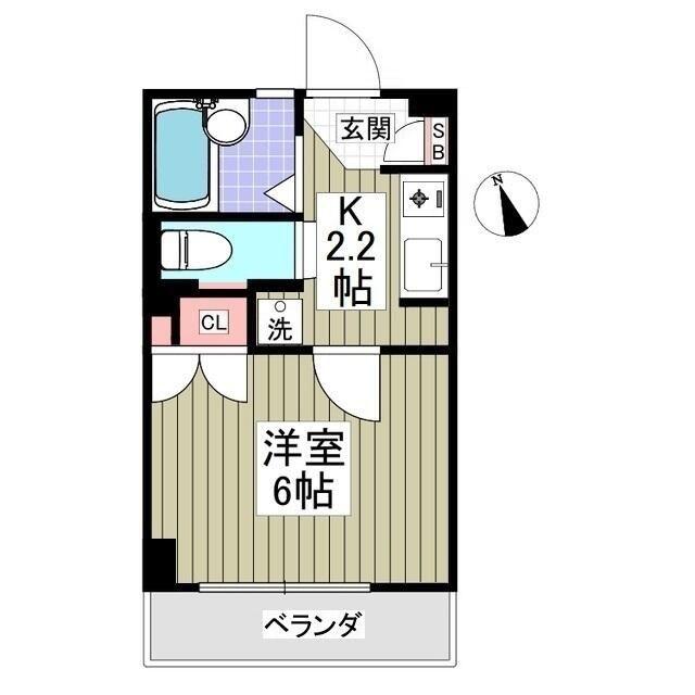 マルヴィエント湘南(1K/3階)の間取り写真
