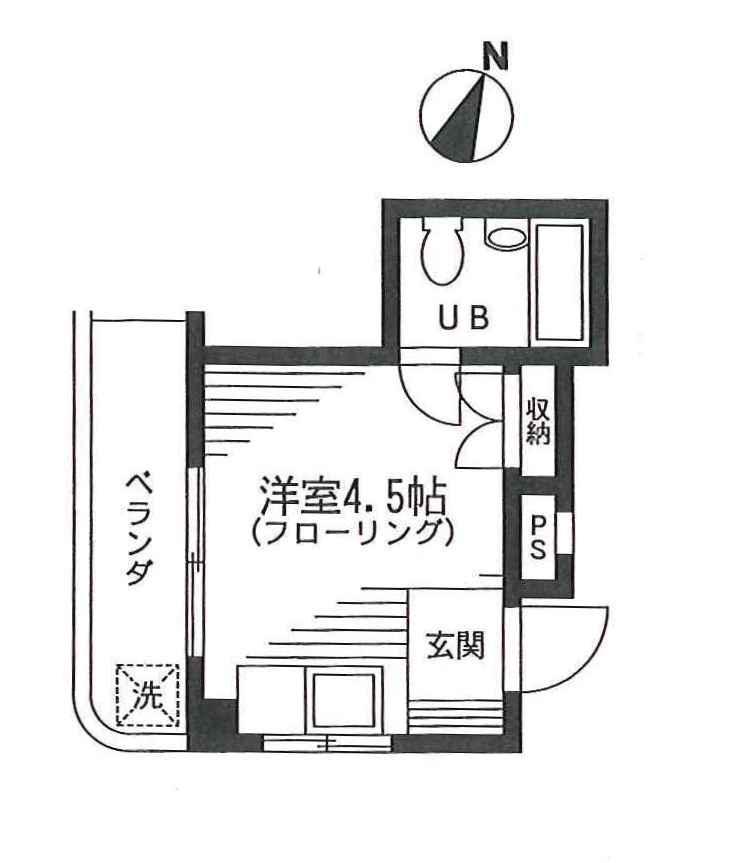 コーポアンドウ(ワンルーム/3階)の間取り写真