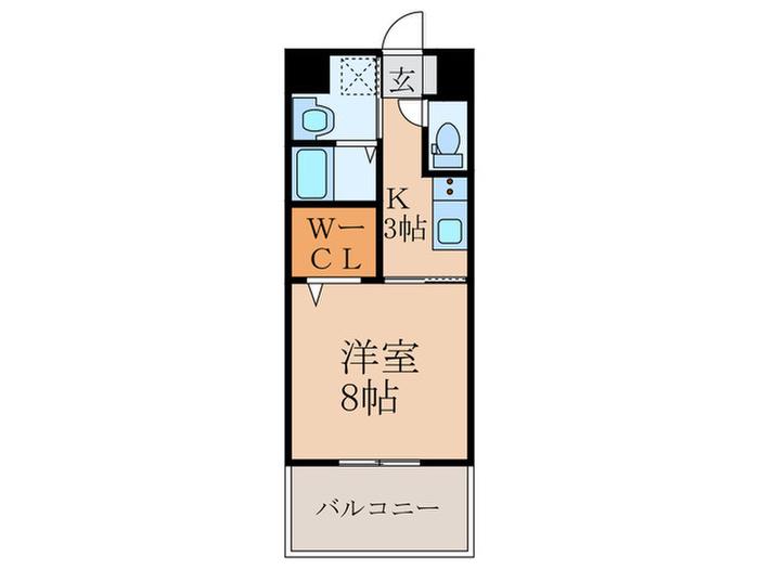 MELTON(1K/4階)の間取り写真