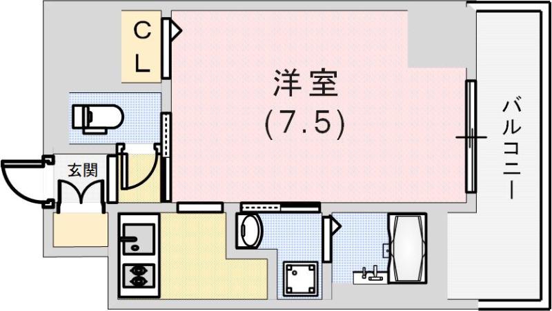 MJC神戸ブレイヴ(1K/3階)の間取り写真