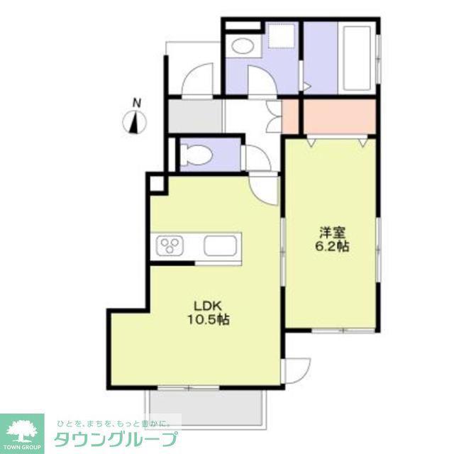 RILASSARE(1LDK/1階)の間取り写真