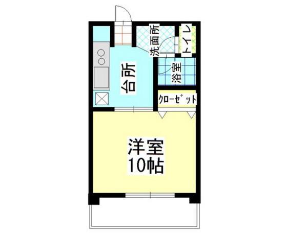 サンサイドヤマベ(1K/3階)の間取り写真