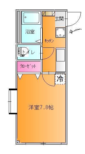 プレジール東原(1K/3階)の間取り写真