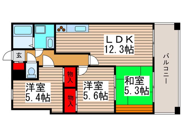第8昭栄マンション(3LDK/9階)の間取り写真
