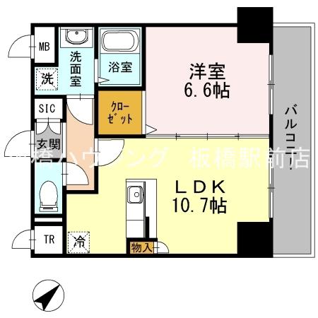 セリーン志村(1LDK/5階)の間取り写真