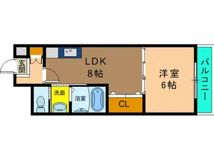 グランコート都島(1LDK/5階)の間取り写真