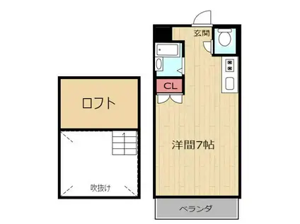 ホワイトハウス105(1K/1階)の間取り写真