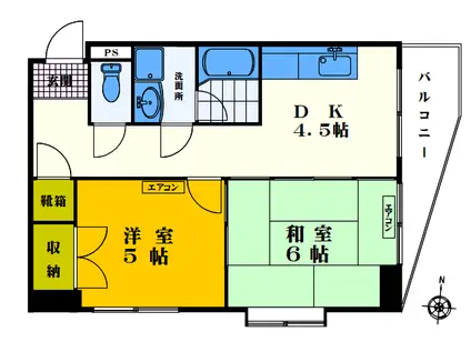 URSA MAJOR(2DK/5階)の間取り写真