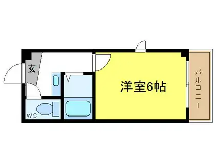 オーキッドコート田辺(1K/4階)の間取り写真